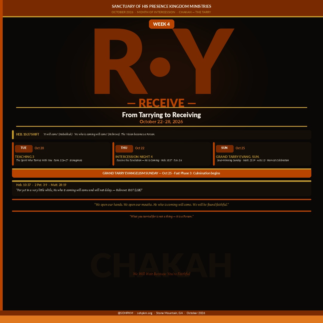 Week 4 — RECEIVE · Oct 22–28